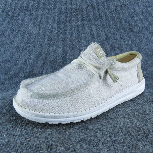 Hey Dude‎ Wally Ascend Woven Ivory Coast Men Slip-On Size 8 Medium Gray Fabric - Picture 1 of 10